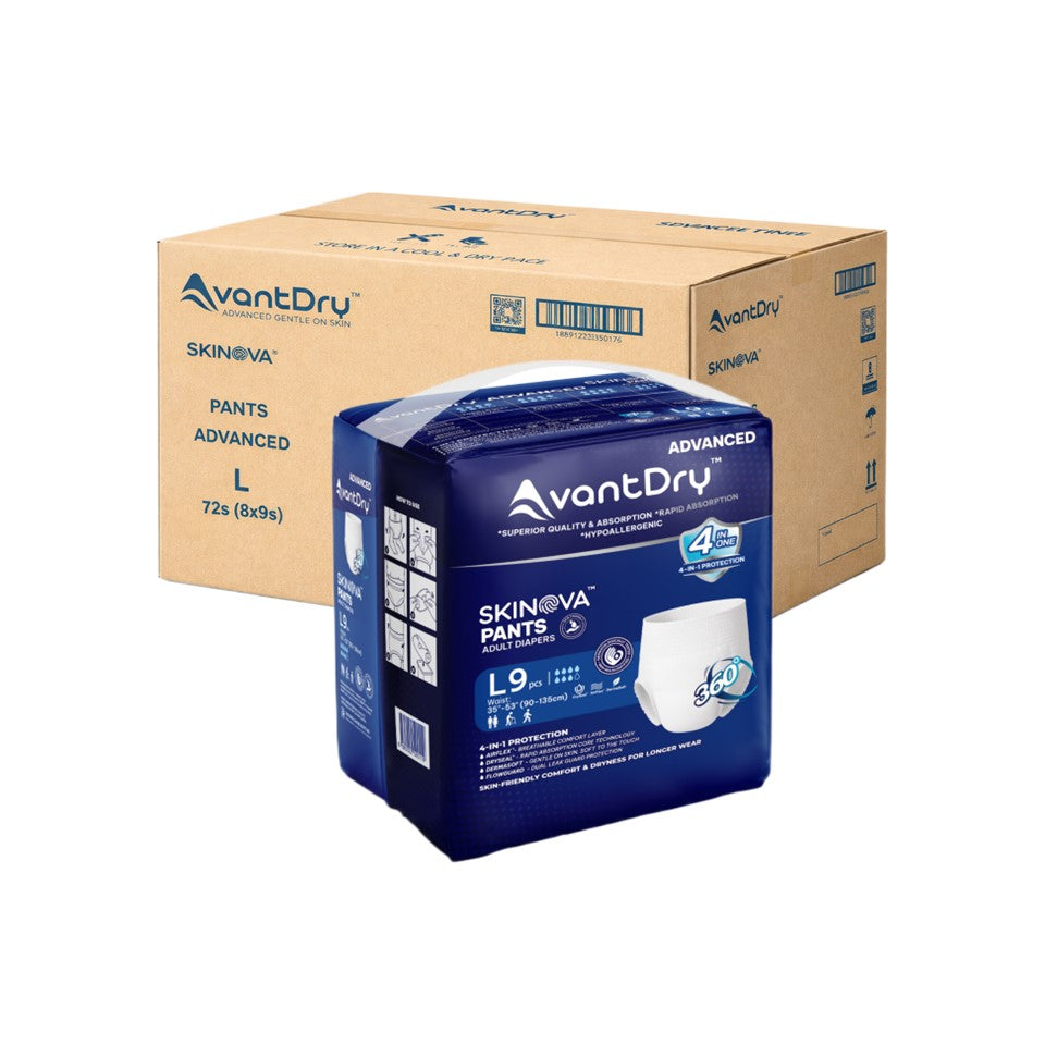 AvantDry Skinova Advanced Pants Adult Diaper – Large (72 pcs) | Skin-Focused Comfort