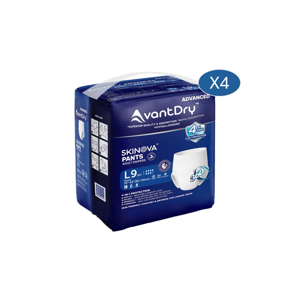 AvantDry Skinova Advanced Pants Adult Diaper – Large (36 pcs) | Skin-Focused Comfort