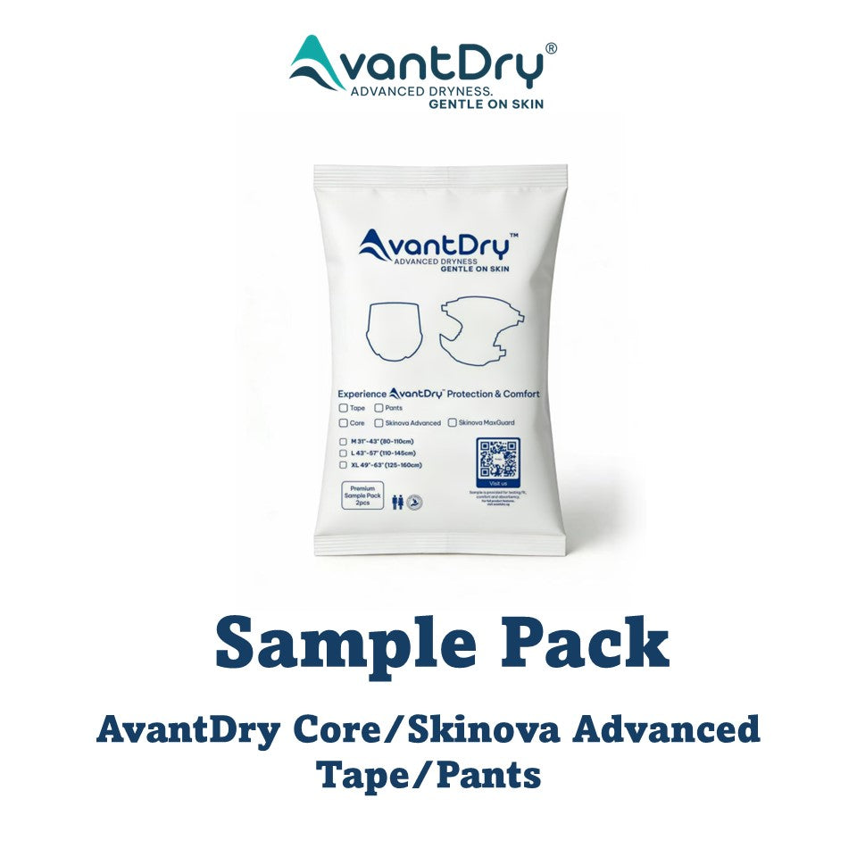 Samples -AvantDry Unisex Adult Diaper Tape/Pants - Core/ Skinova Advanced M/L/XL