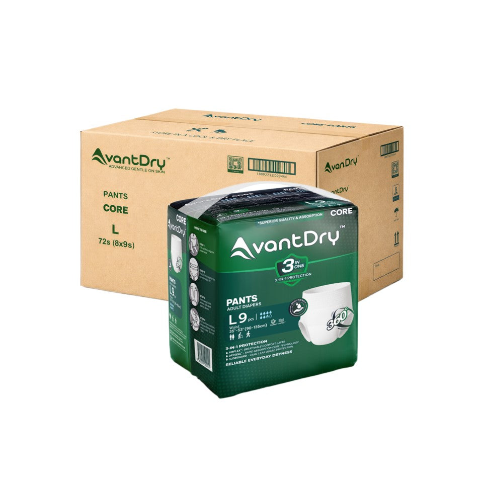 AvantDry Core Pants Adult Diaper - Large (72pcs) | Everyday Protection