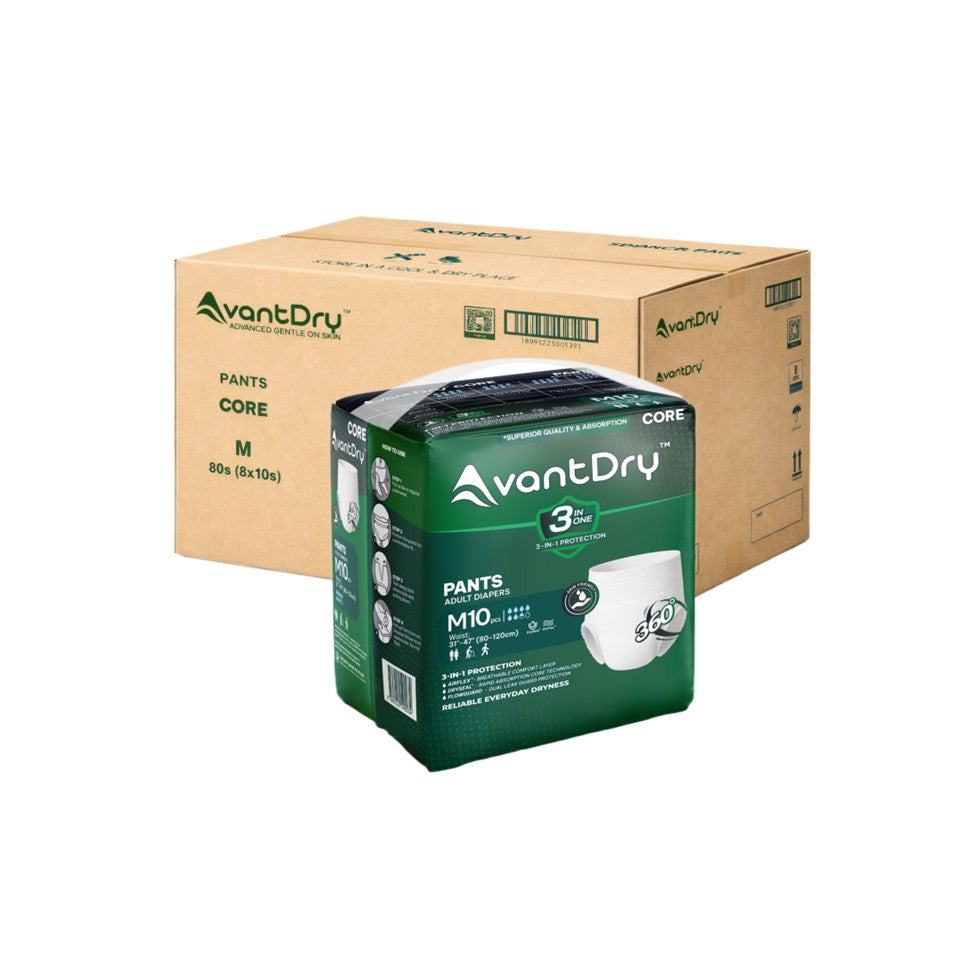 AvantDry Core Pants Adult Diaper - Medium (80pcs) | Everyday Protection