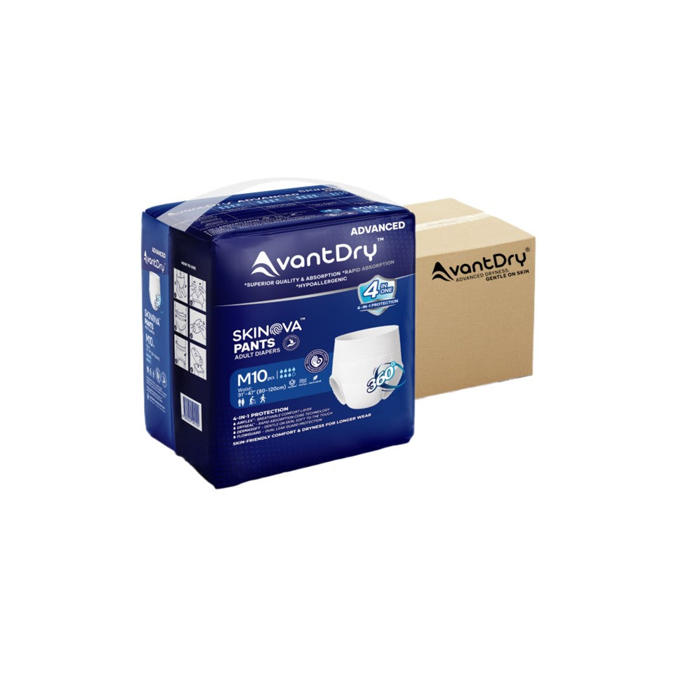 AvantDry Skinova Advanced Pants Adult Diaper – Medium (80 pcs) | Skin-Focused Comfort
