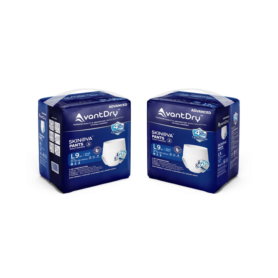 AvantDry Skinova Advanced Pants Adult Diaper – Large (36 pcs) | Skin-Focused Comfort-Adult Incontinence Fast Absorption 28s