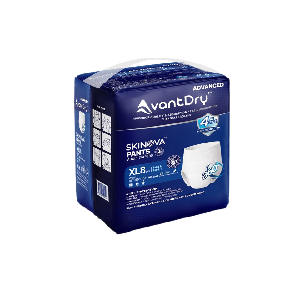 AvantDry Skinova Advanced Pants Adult Diaper – Extra Large (64 pcs) | Skin-Focused Comfort