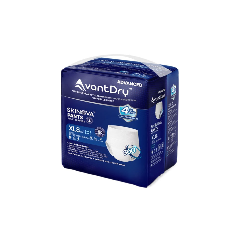 AvantDry Skinova Advanced Pants Adult Diaper – Extra Large (8 pcs) | Skin-Focused Comfort