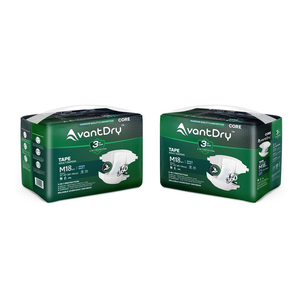 AvantDry Core Tape Adult Diaper - Medium (18pcs) | Everyday Protection