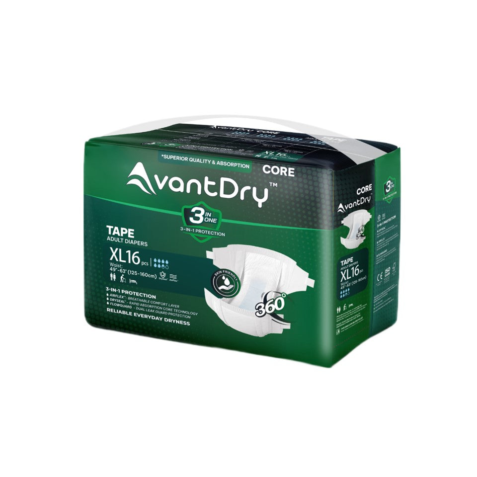 AvantDry Core Tape Adult Diaper - Extra Large (64pcs) | Everyday Protection