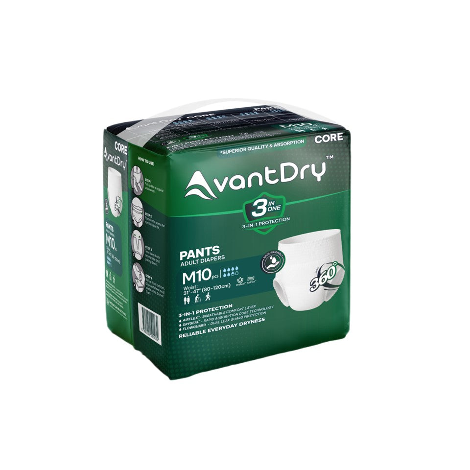 AvantDry Core Pants Adult Diaper - Medium (10pcs) | Everyday Protection