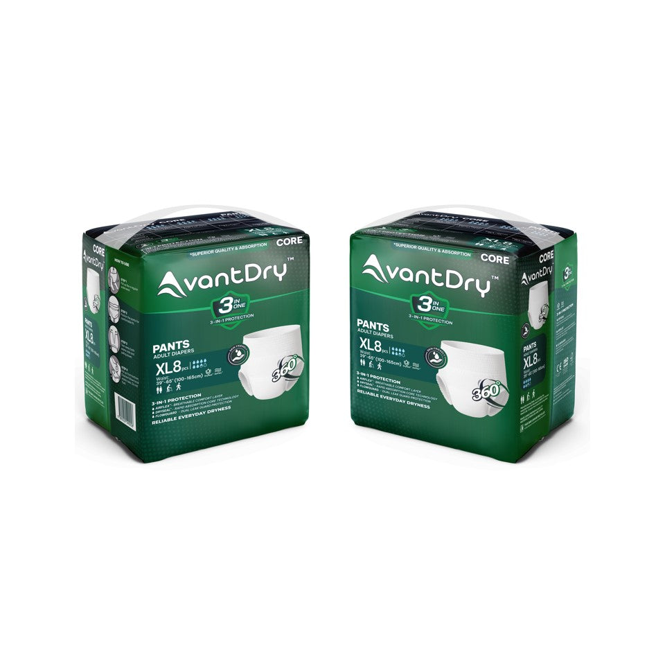 AvantDry Core Pants Adult Diaper - Extra Large (32pcs) | Everyday Protection-Adult Incontinence Fast Absorption 28s